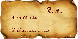 Nika Alinka névjegykártya